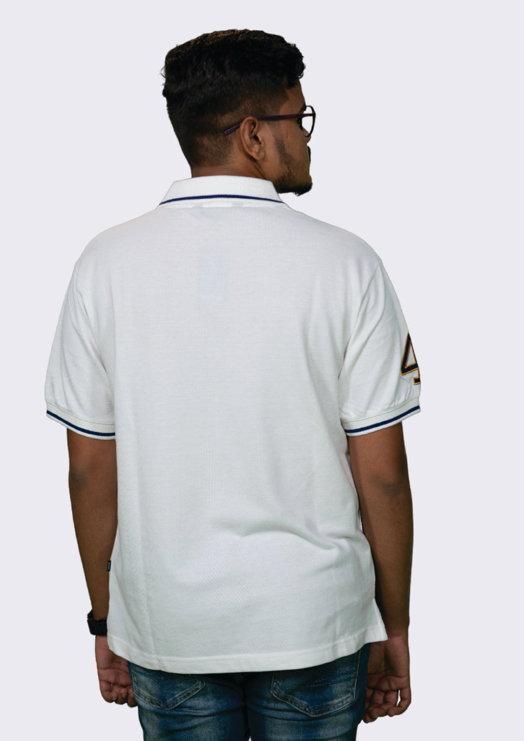 Men's Cut & Sew Polo T-Shirt with Crest Embroidery – Premium Cotton Casual Wear