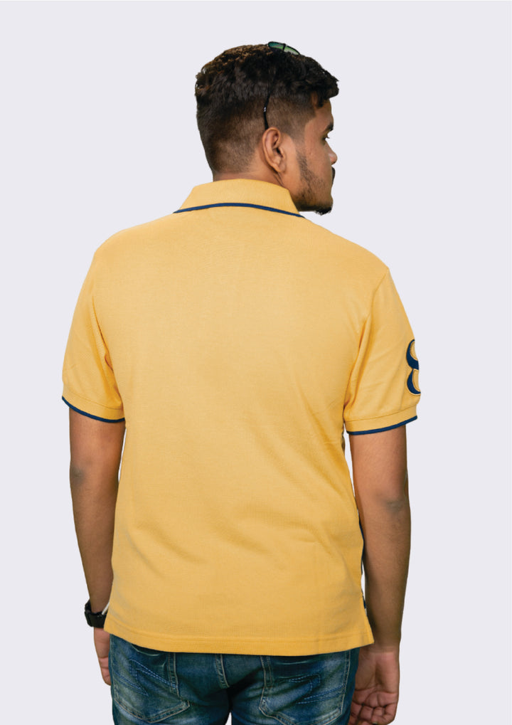 Men's Cut & Sew Polo with Crest Embroidery