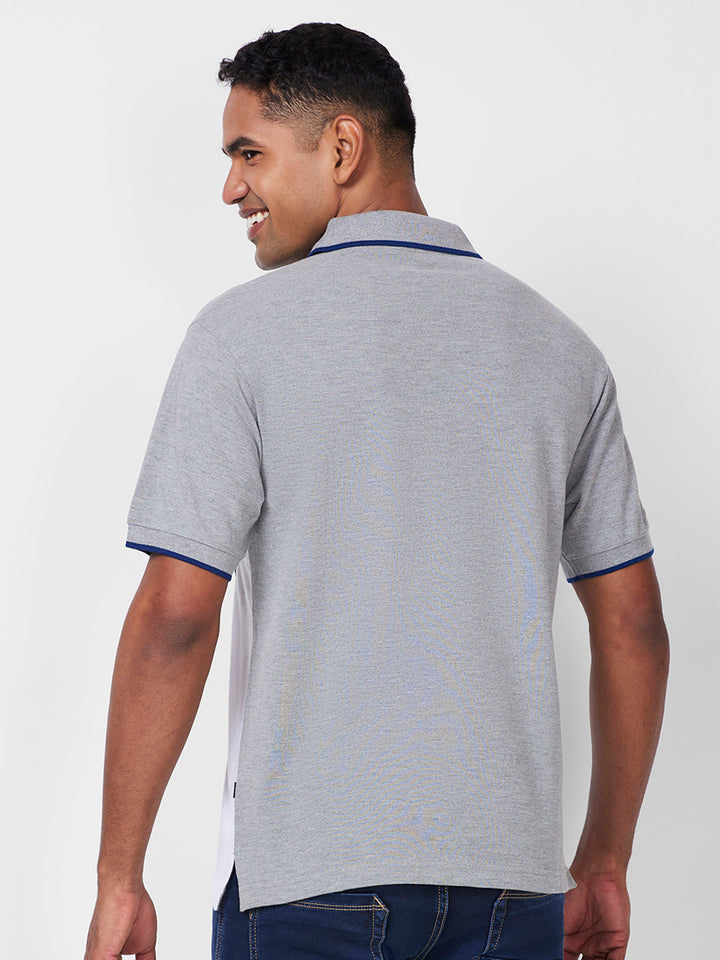 Men's Cut & Sew Polo with Crest Embroidery