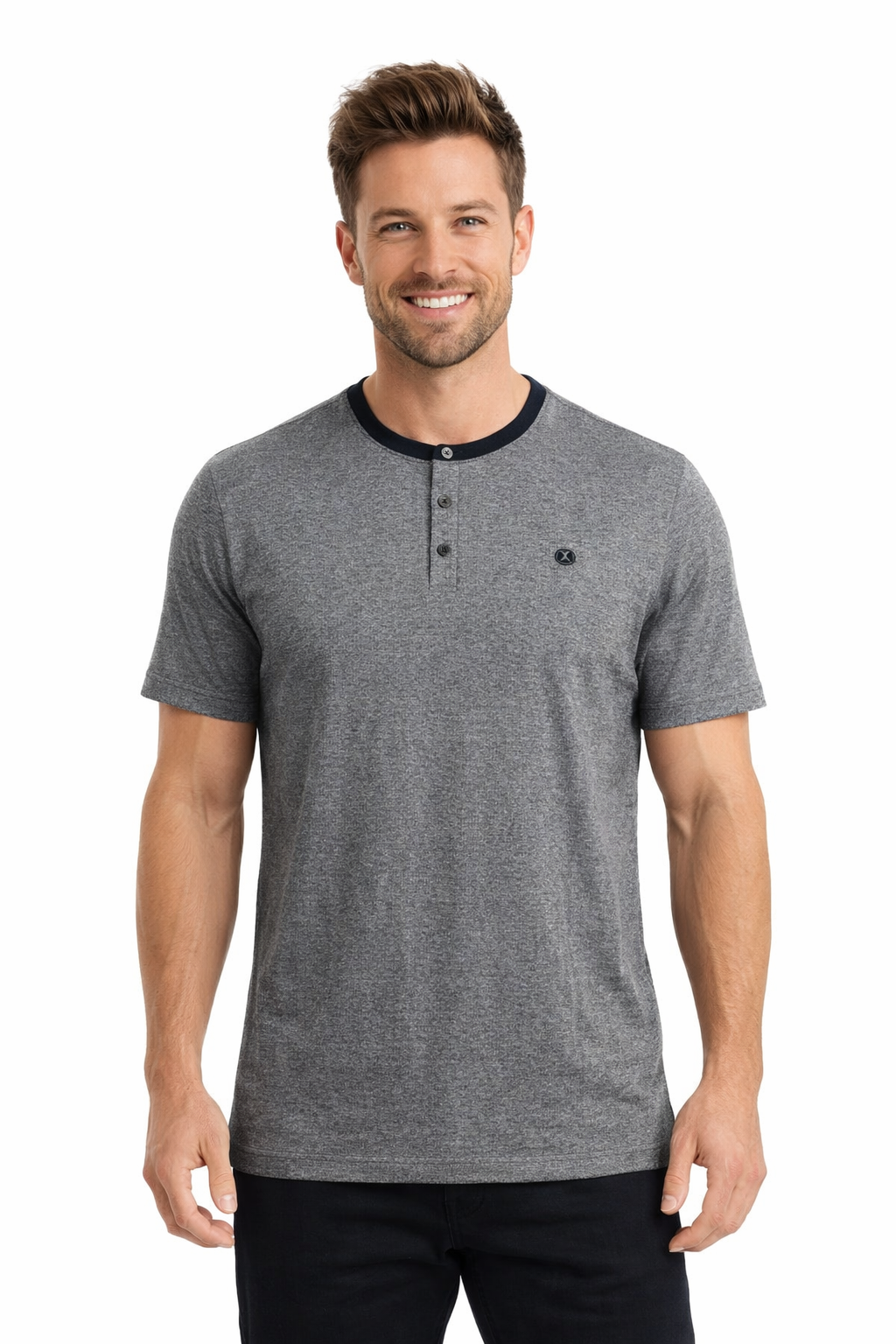 Men’s Solid Henley Neck T-Shirt