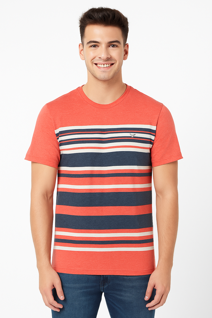 Men’s Striped Round Neck T-Shirt