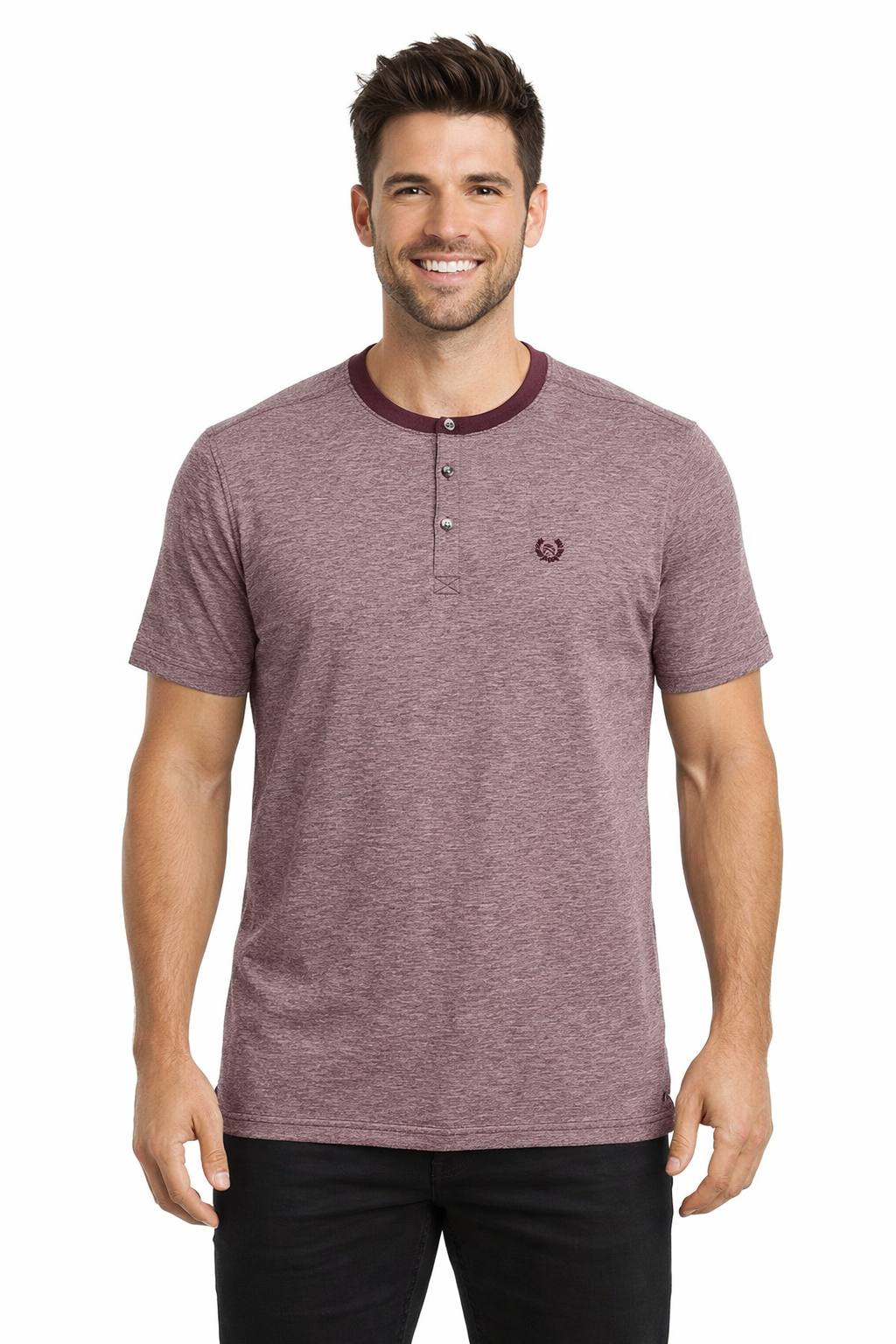 Men’s Solid Henley Neck T-Shirt