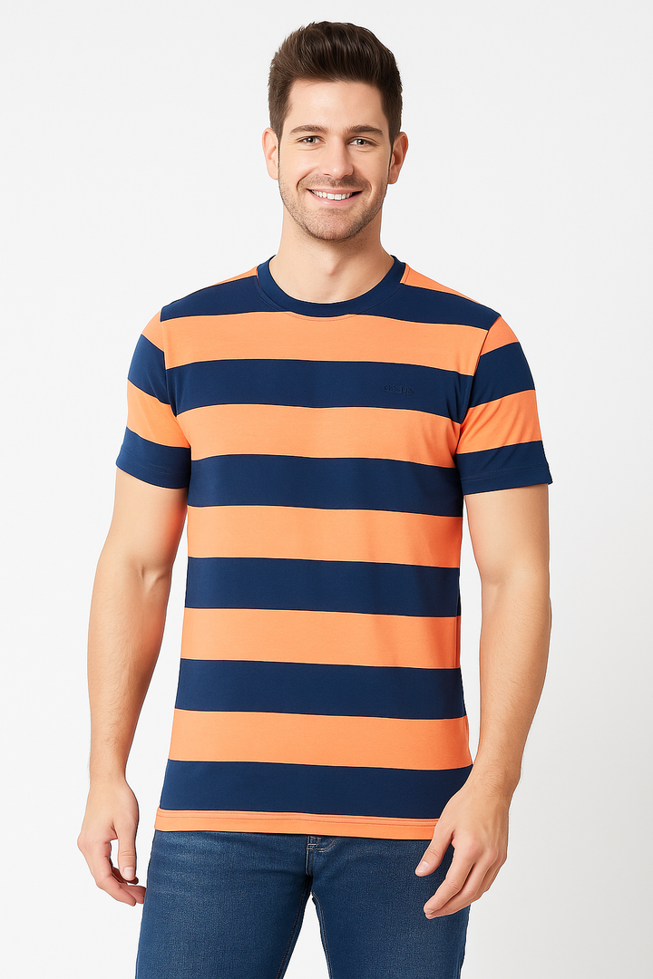Men’s Striped Round Neck T-Shirt