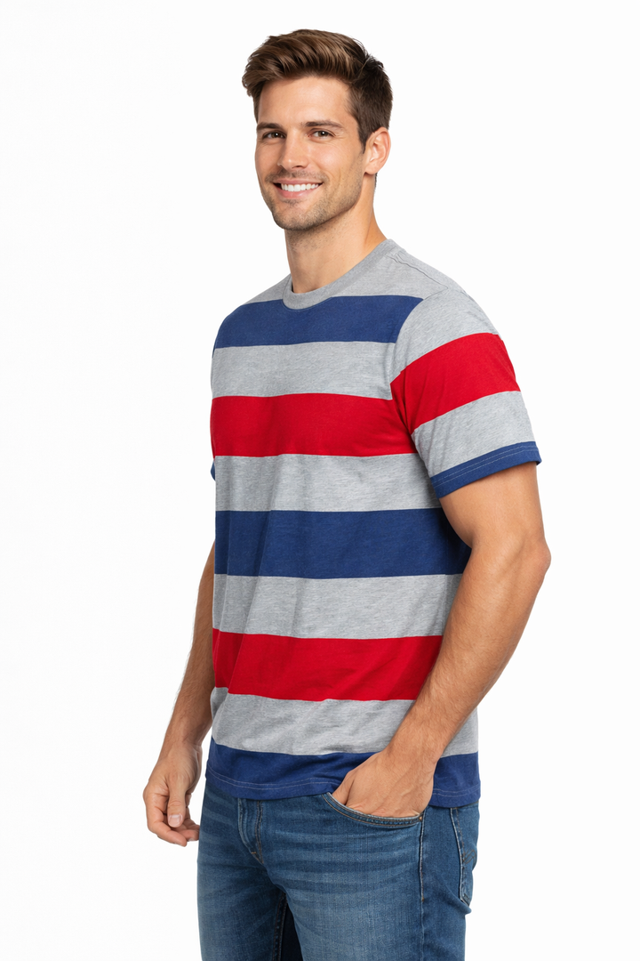 Men’s Striped Round Neck T-Shirt