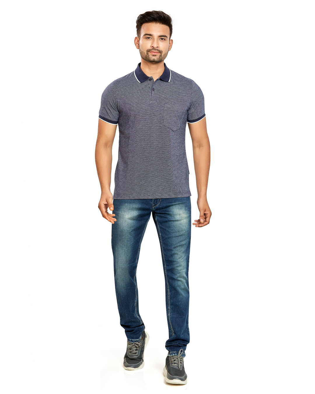 Men’s Contrast Collar Polo T-Shirt