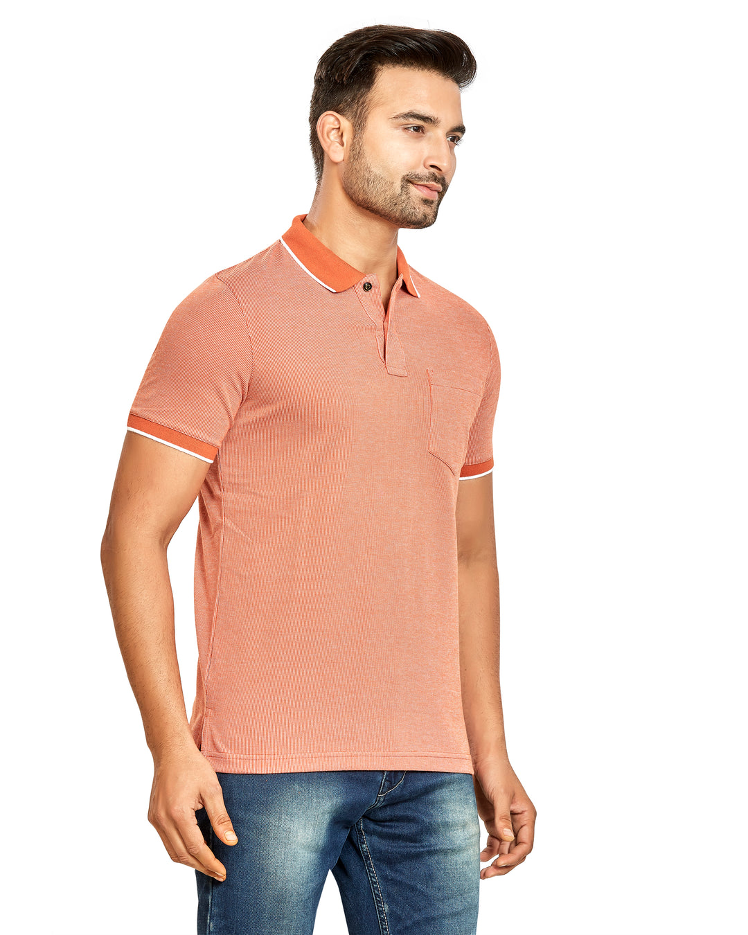 Men’s Contrast Collar Polo T-Shirt