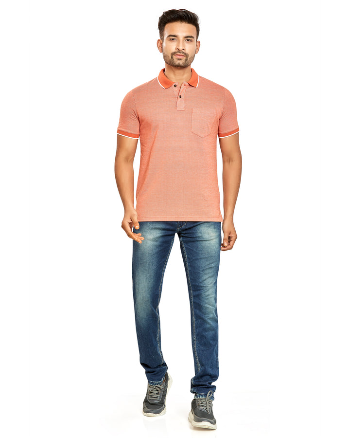 Men’s Contrast Collar Polo T-Shirt