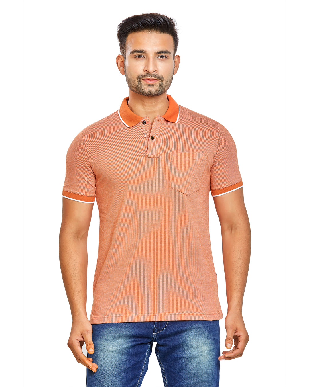Men’s Contrast Collar Polo T-Shirt