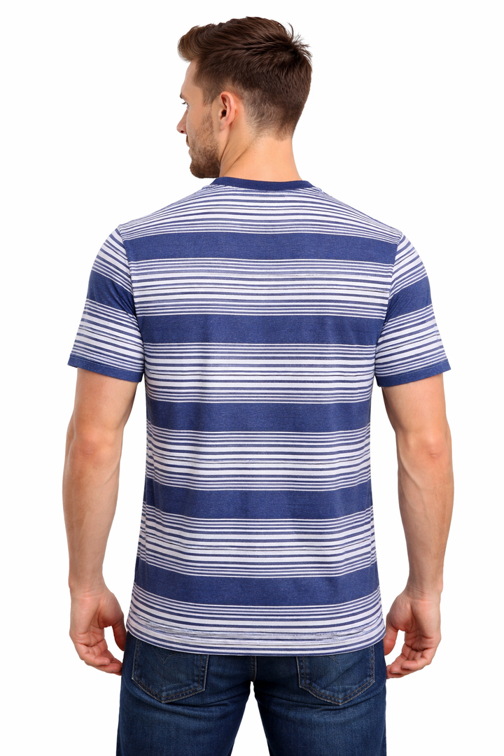 Men’s Striped Henley Neck T-Shirt