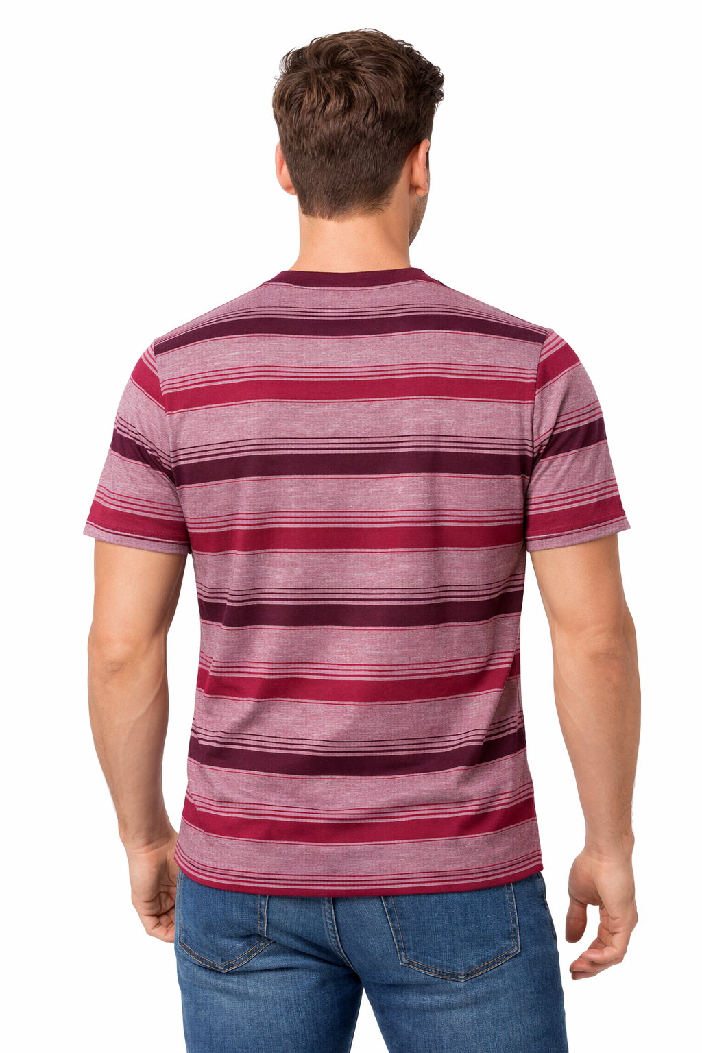 Men’s Striped Henley Neck T-Shirt