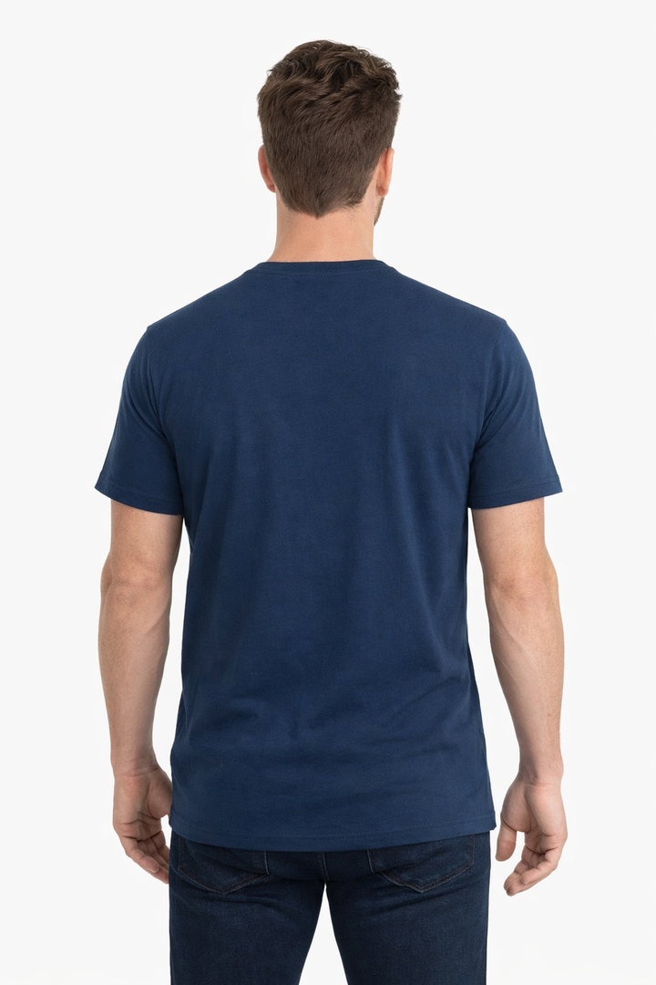 Men’s Round Neck T-Shirt with Contrast Printed
