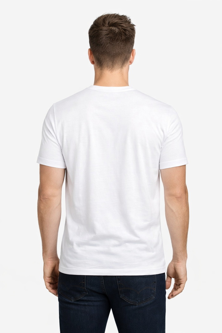 Men’s Round Neck T-Shirt with Contrast Printed