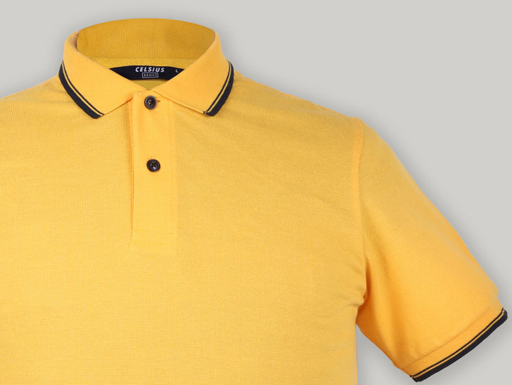 Men’s Solid  Polo with Tipping Collar