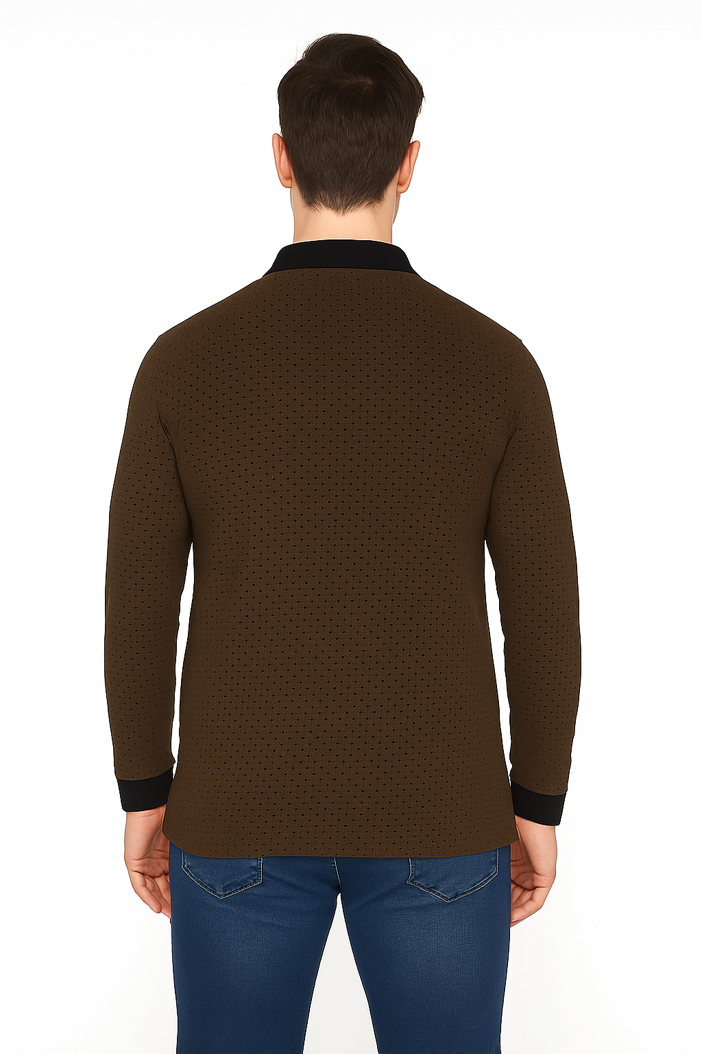 Men’s Textured Polo Neck T-Shirt