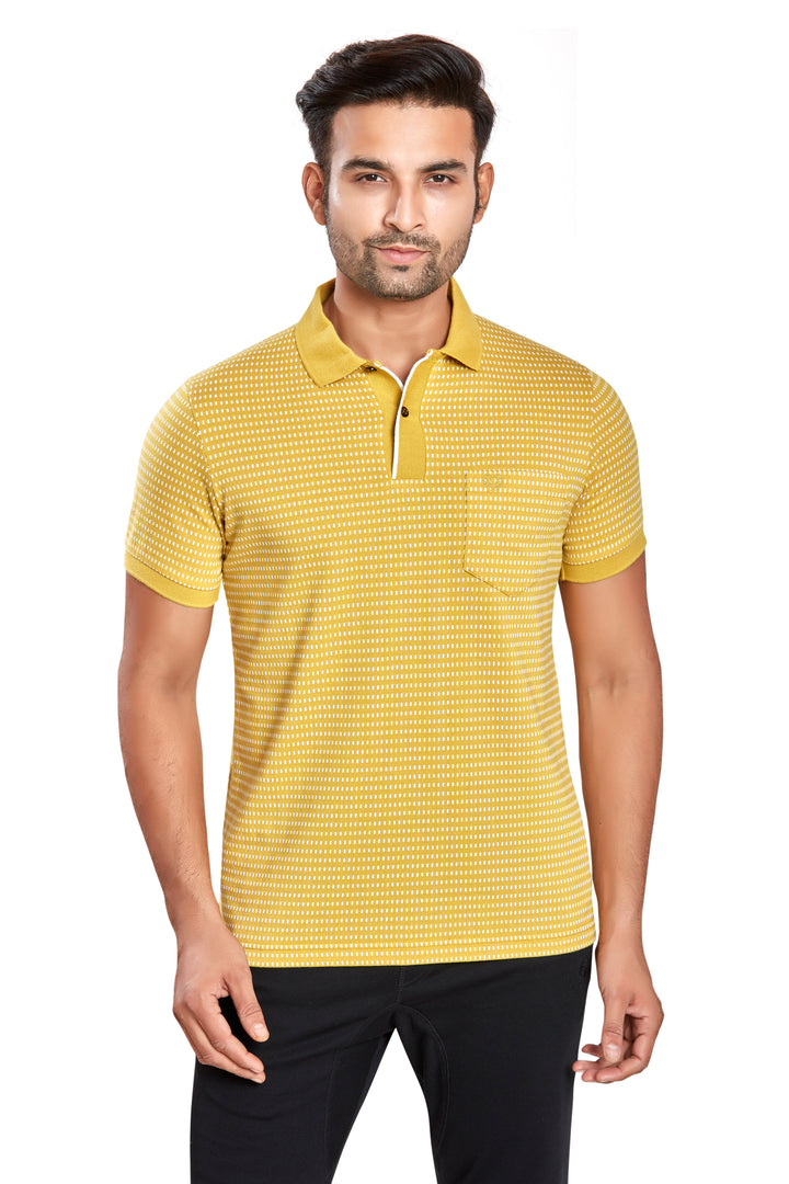 Men's Jacquard Polo T-Shirt with Pocket