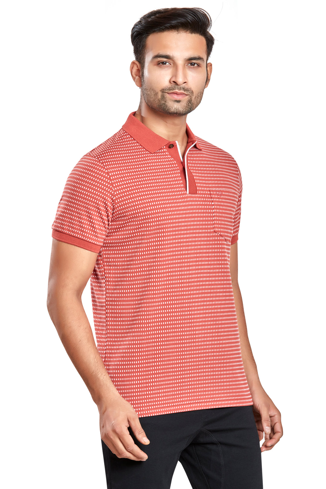 Men's Jacquard Polo T-Shirt with Pocket