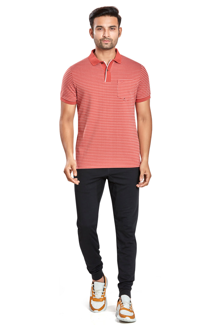 Men's Jacquard Polo T-Shirt with Pocket