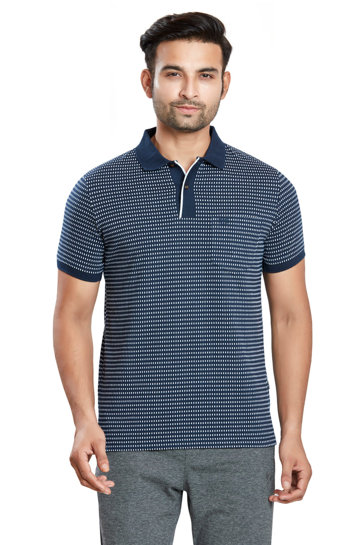 Men's Jacquard Polo T-Shirt with Pocket