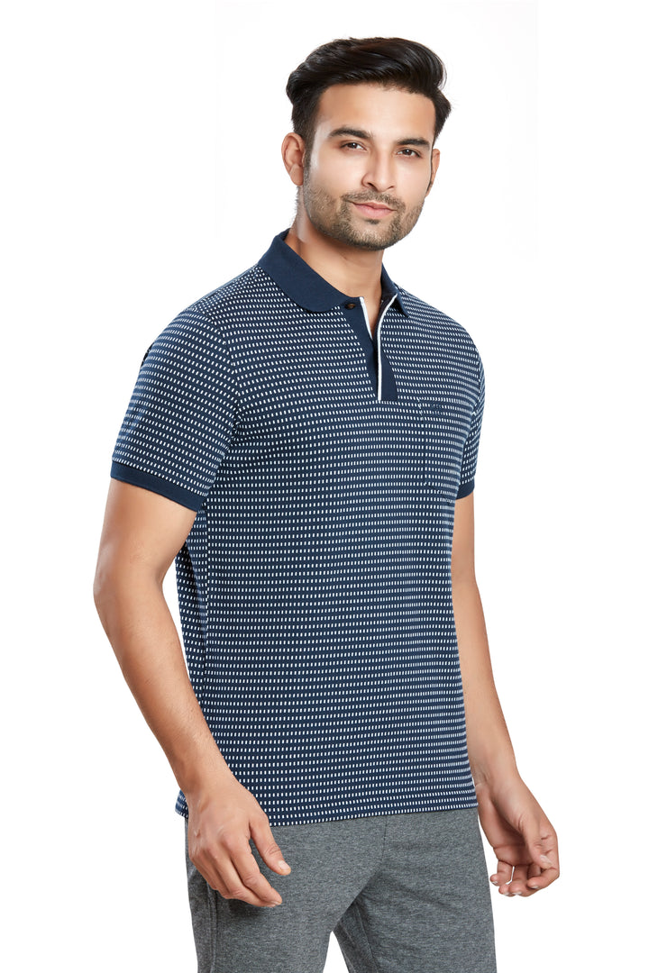 Men's Jacquard Polo T-Shirt with Pocket