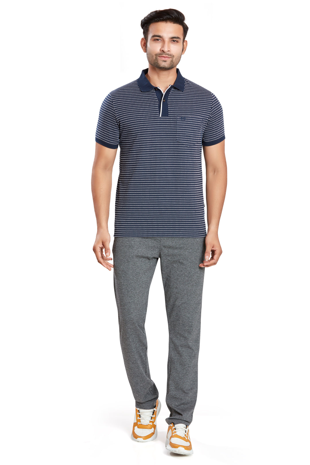 Men's Jacquard Polo T-Shirt with Pocket