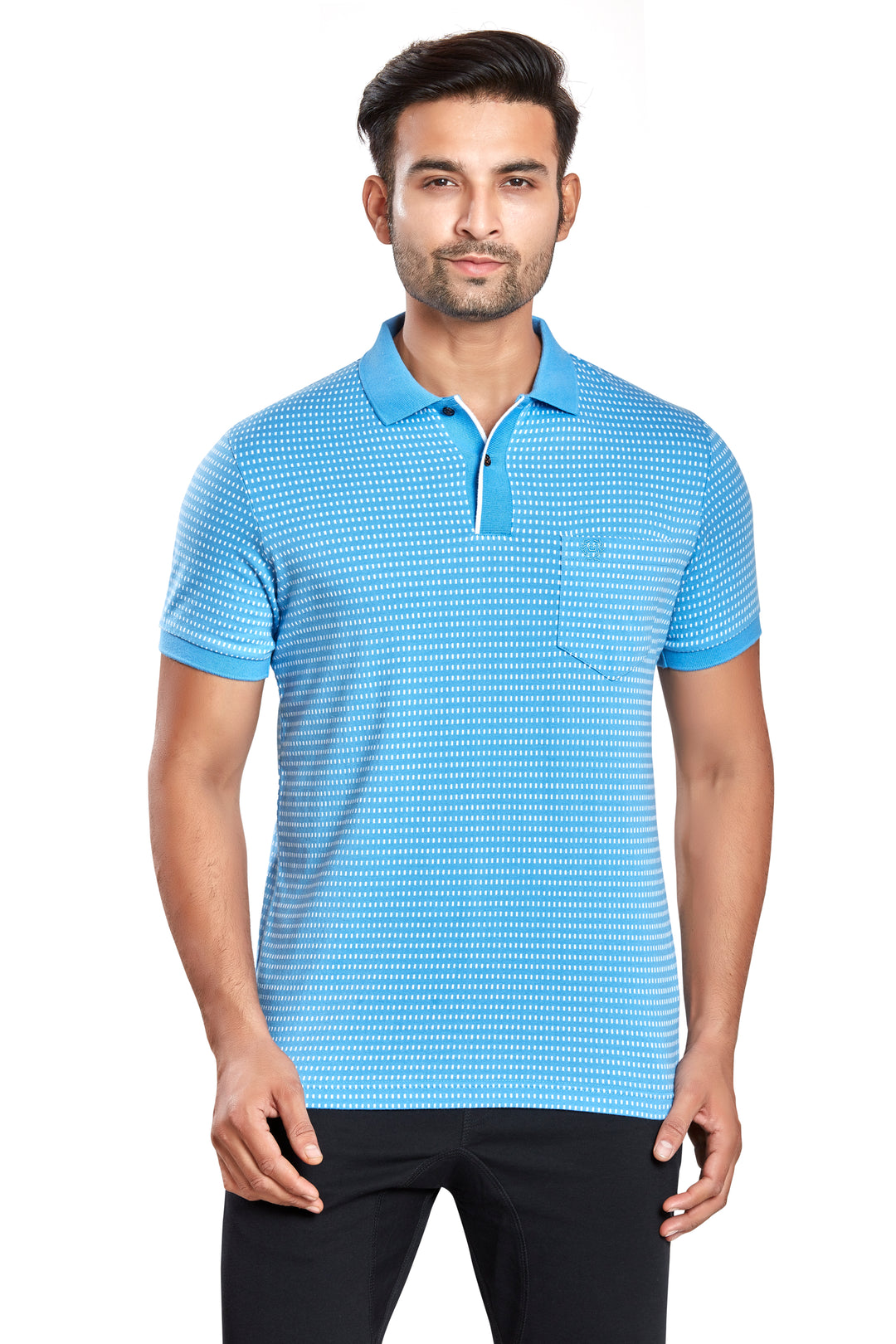 Men's Jacquard Polo T-Shirt with Pocket