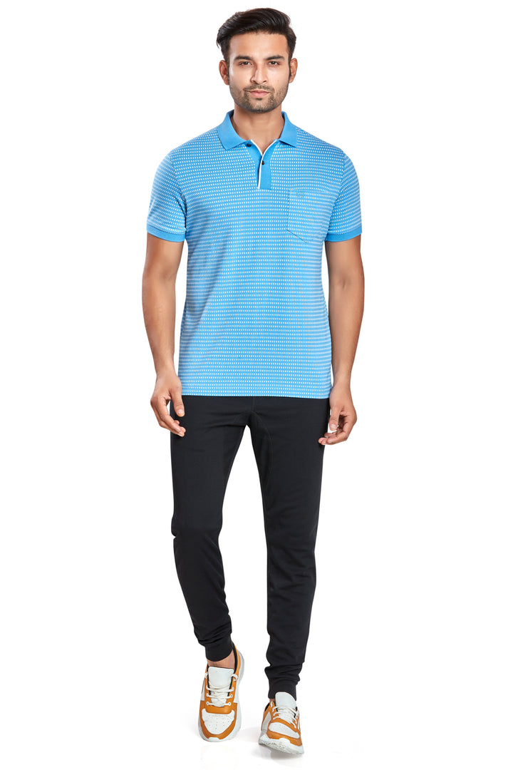 Men's Jacquard Polo T-Shirt with Pocket