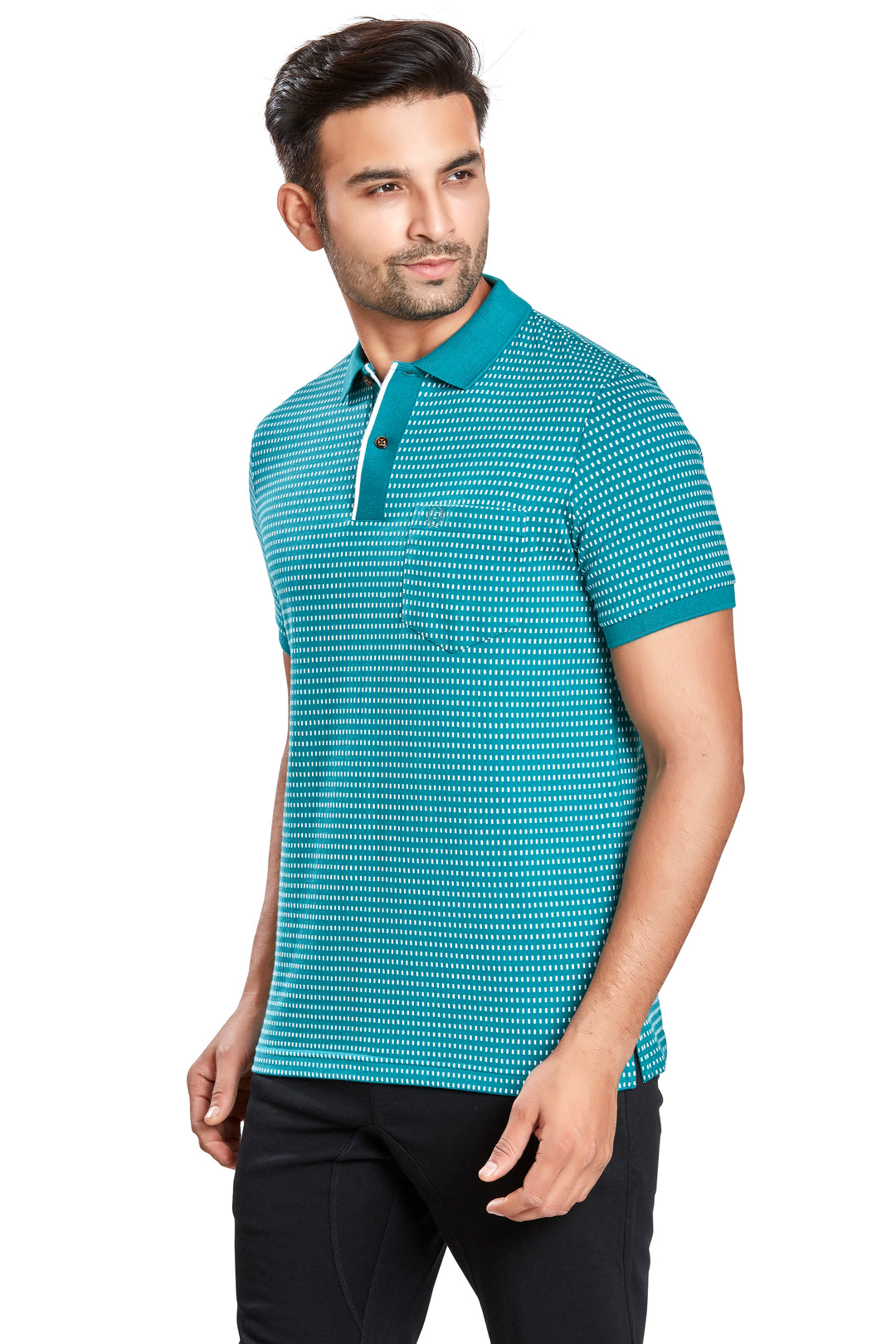 Men's Jacquard Polo T-Shirt with Pocket