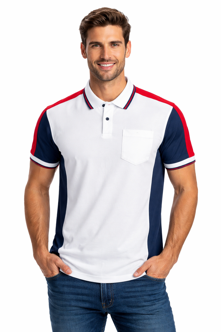 Men’s Polo with Cut and Sew