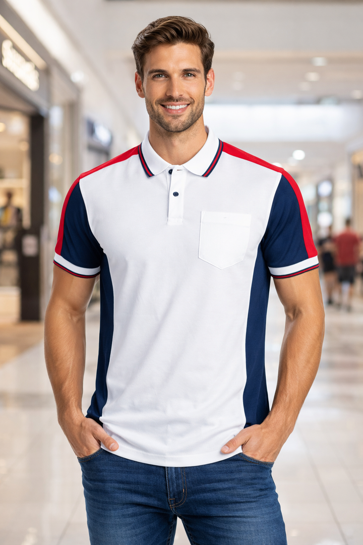 Men’s Polo with Cut and Sew