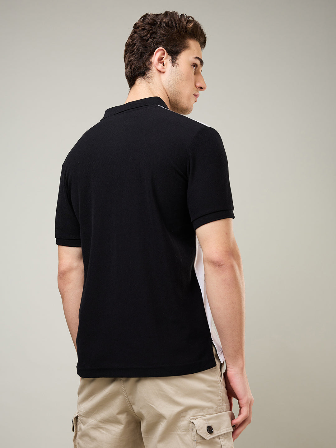 Men’s Vertical Stripe Piqué Polo Cotton Blend  T-Shirt
