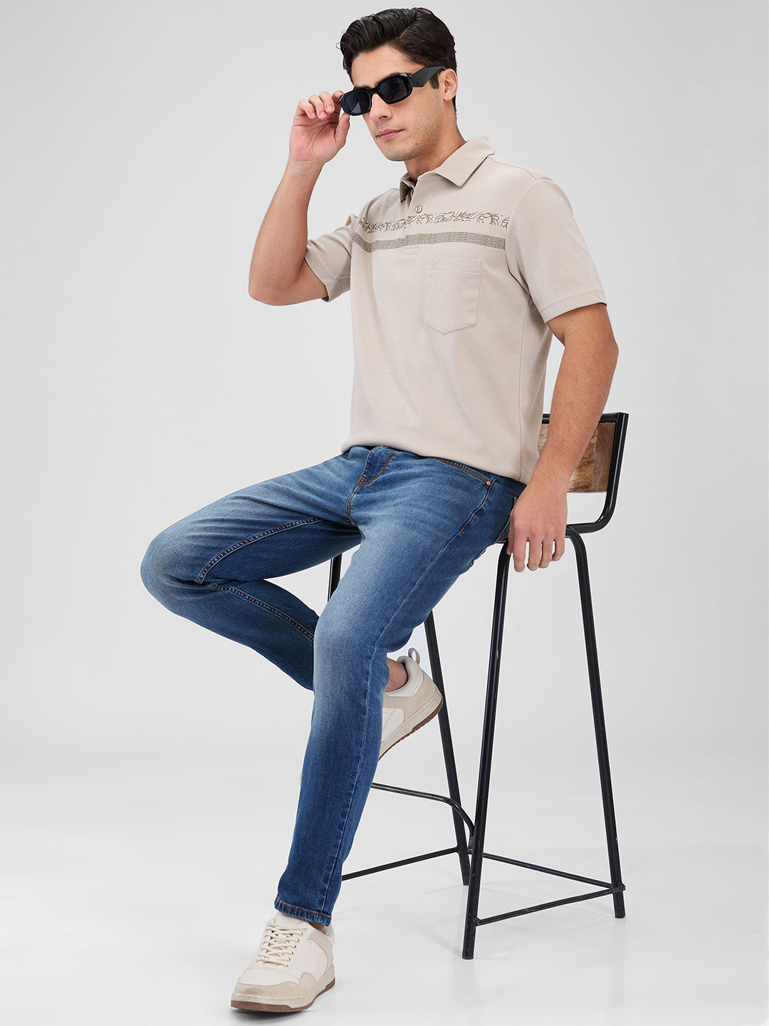 Men's DRI-EASE Printed Short Sleeve Polo Cotton Blend T-Shirts