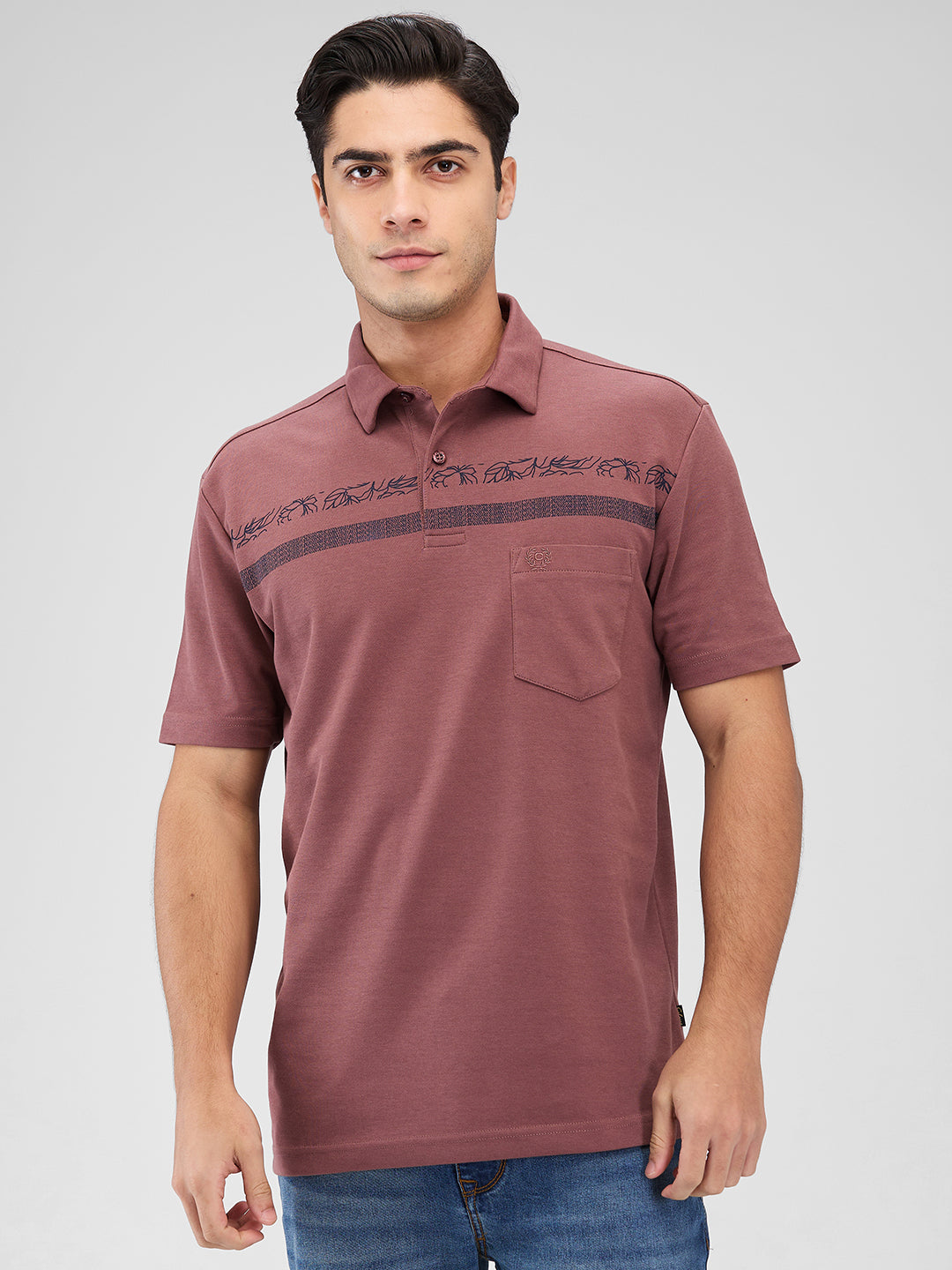 Men's DRI-EASE Printed Short Sleeve Polo Cotton Blend T-Shirts