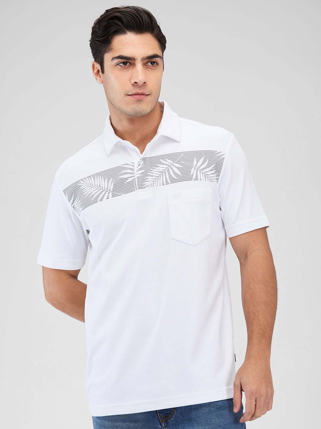 Men's DRI-EASE Printed Short Sleeve Polo Cotton Blend T-Shirts