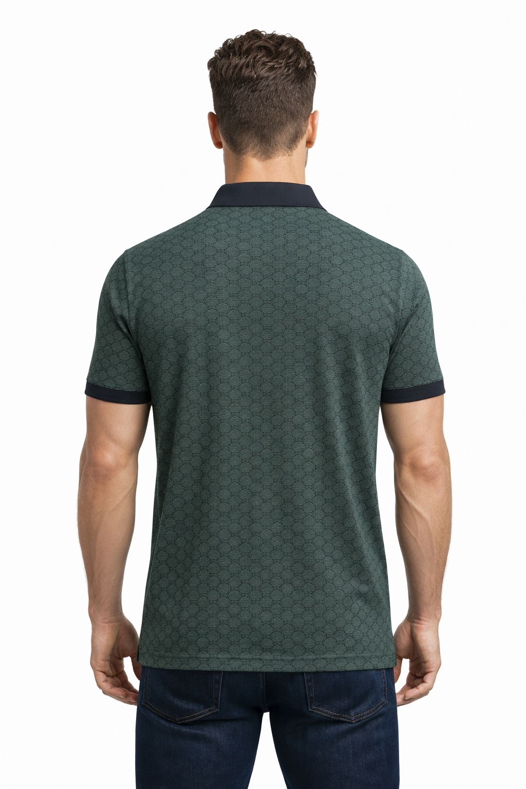Men’s Textured Printed Polo