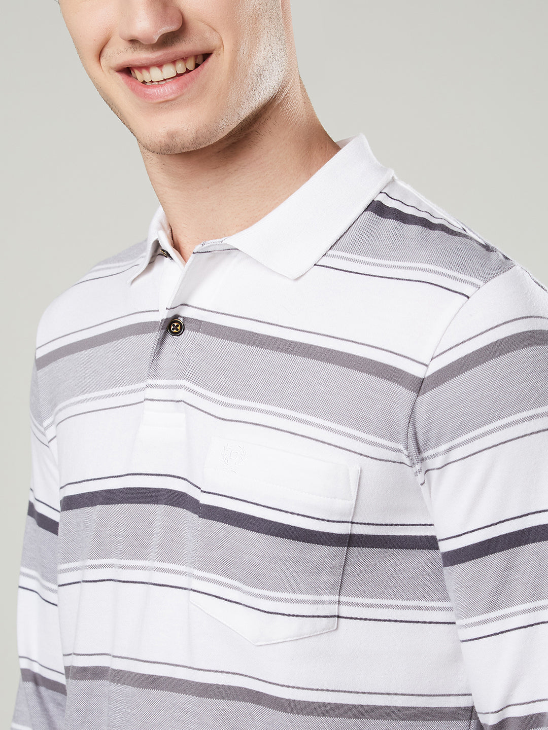 Men’s Striped Polo Cotton Blend – Long Sleeve - T-Shirts