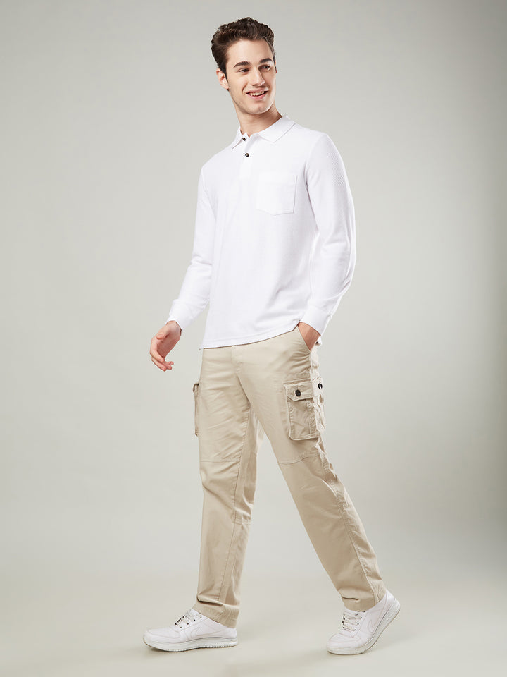 Men’s Jacquard Polo Shirt with Pocket – Full Sleeves