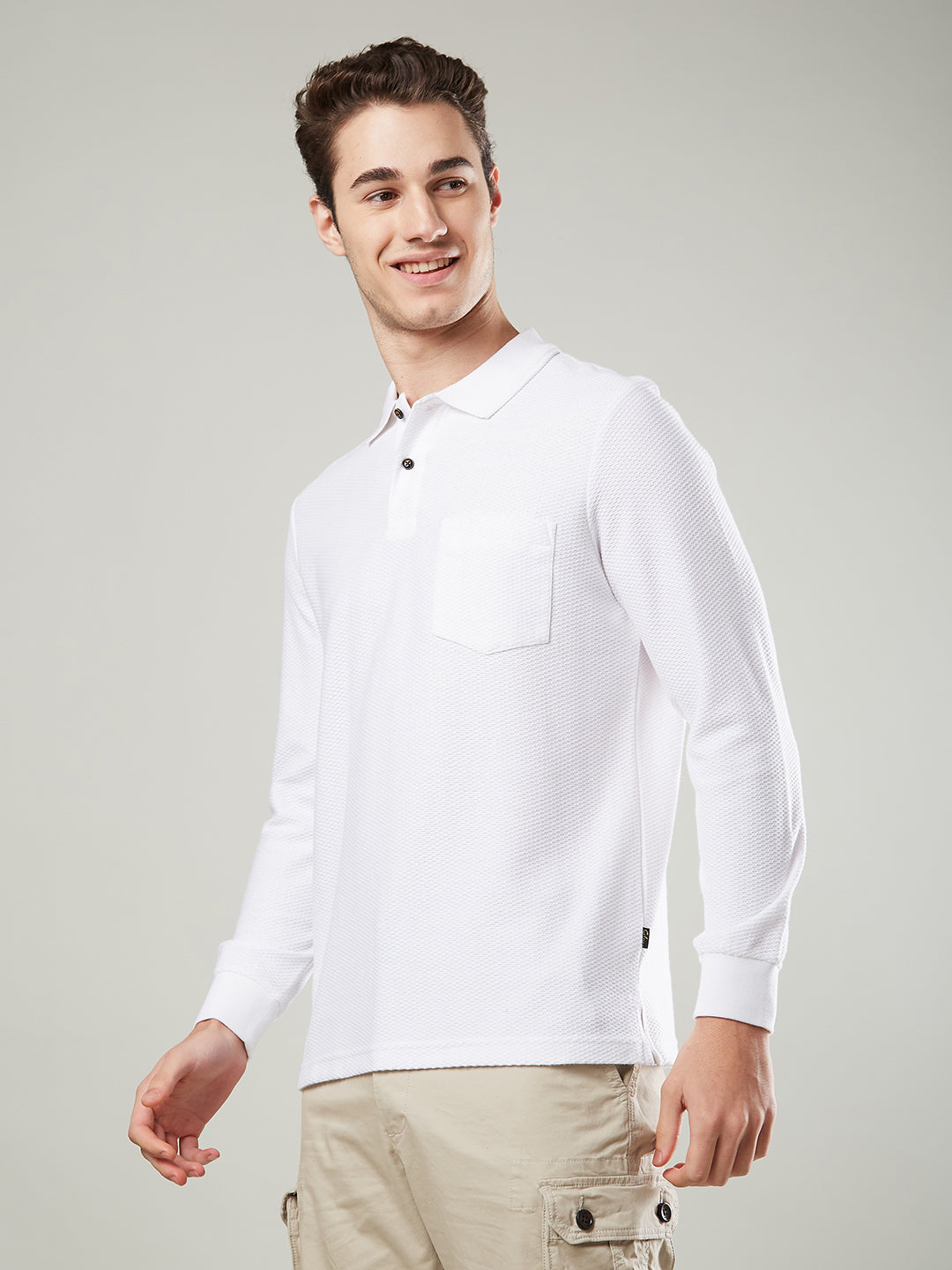 Men’s Jacquard Polo Shirt with Pocket – Full Sleeves