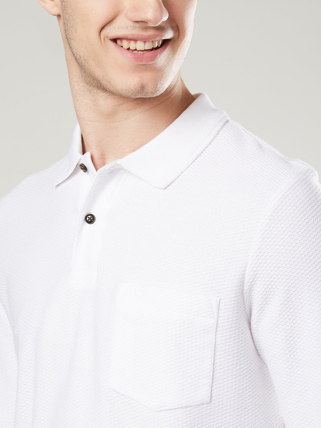 Men’s Jacquard Polo Shirt with Pocket – Full Sleeves