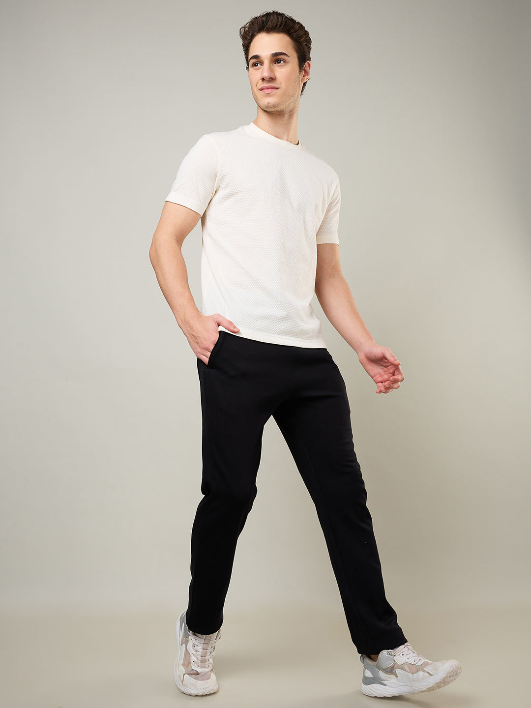 Jacquard Round Neck Tee