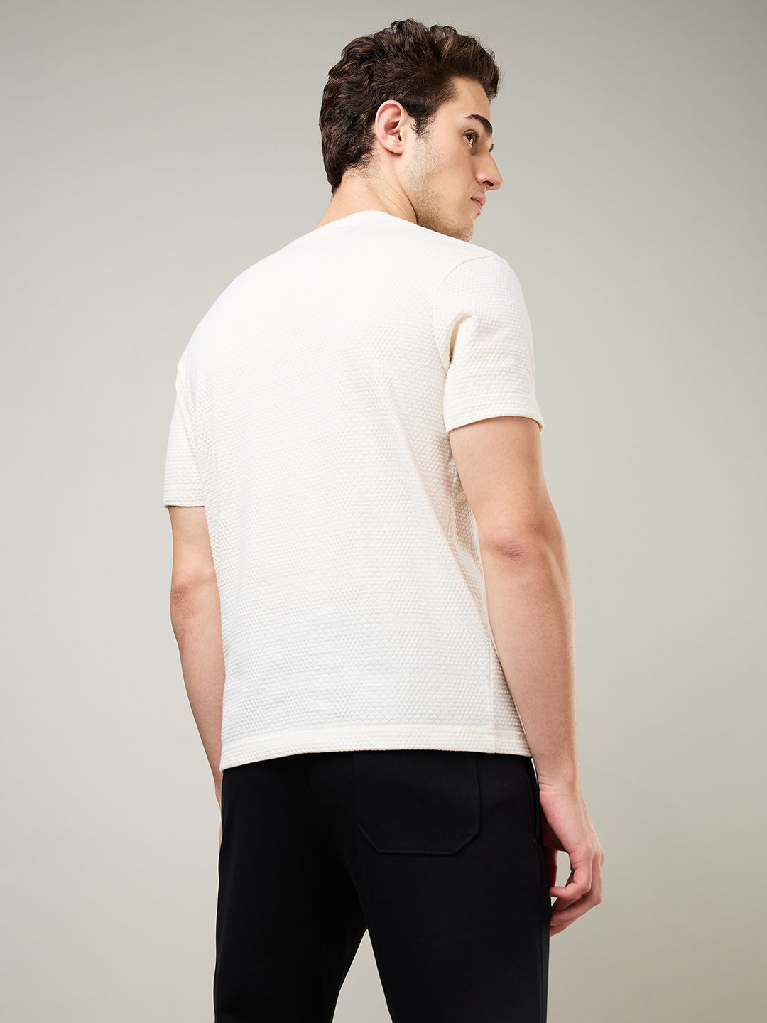 Jacquard Round Neck Tee