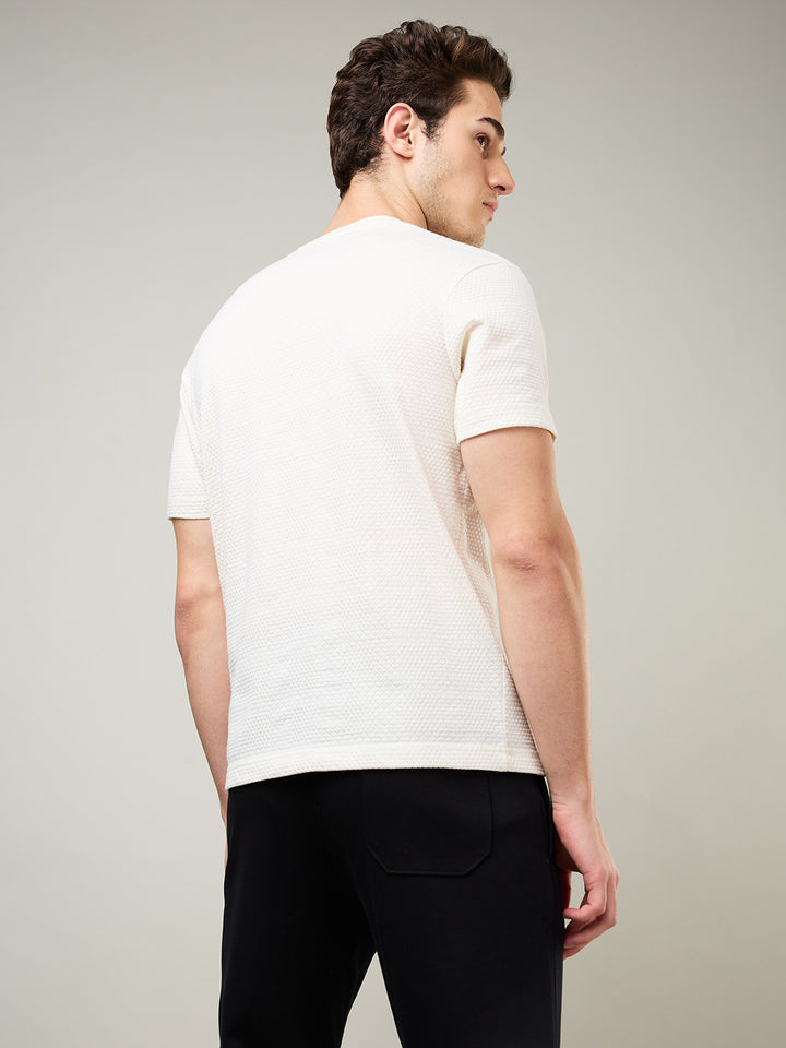 Jacquard Round Neck Tee