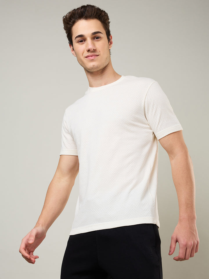 Jacquard Round Neck Tee