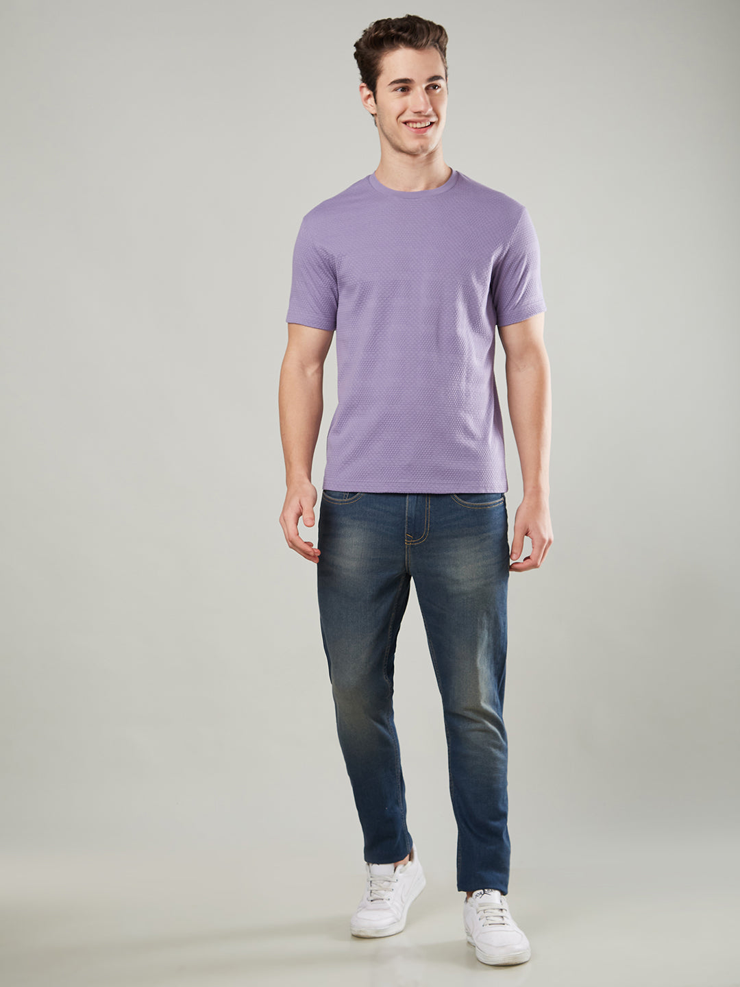 Jacquard Round Neck Tee