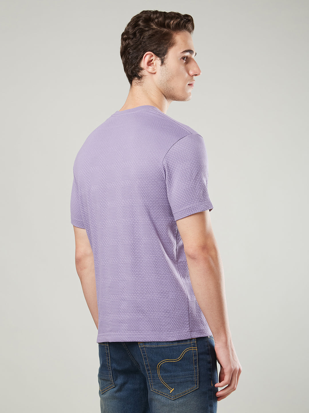 Jacquard Round Neck Tee