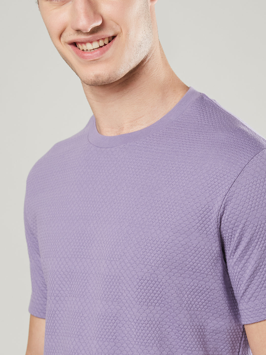 Jacquard Round Neck Tee