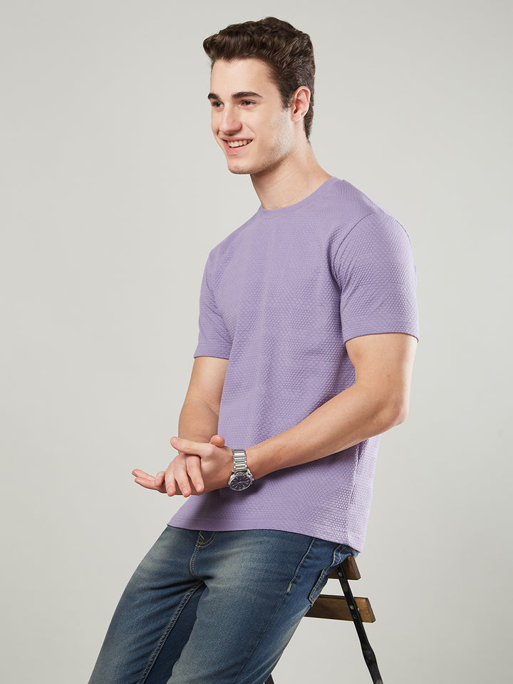 Jacquard Round Neck Tee