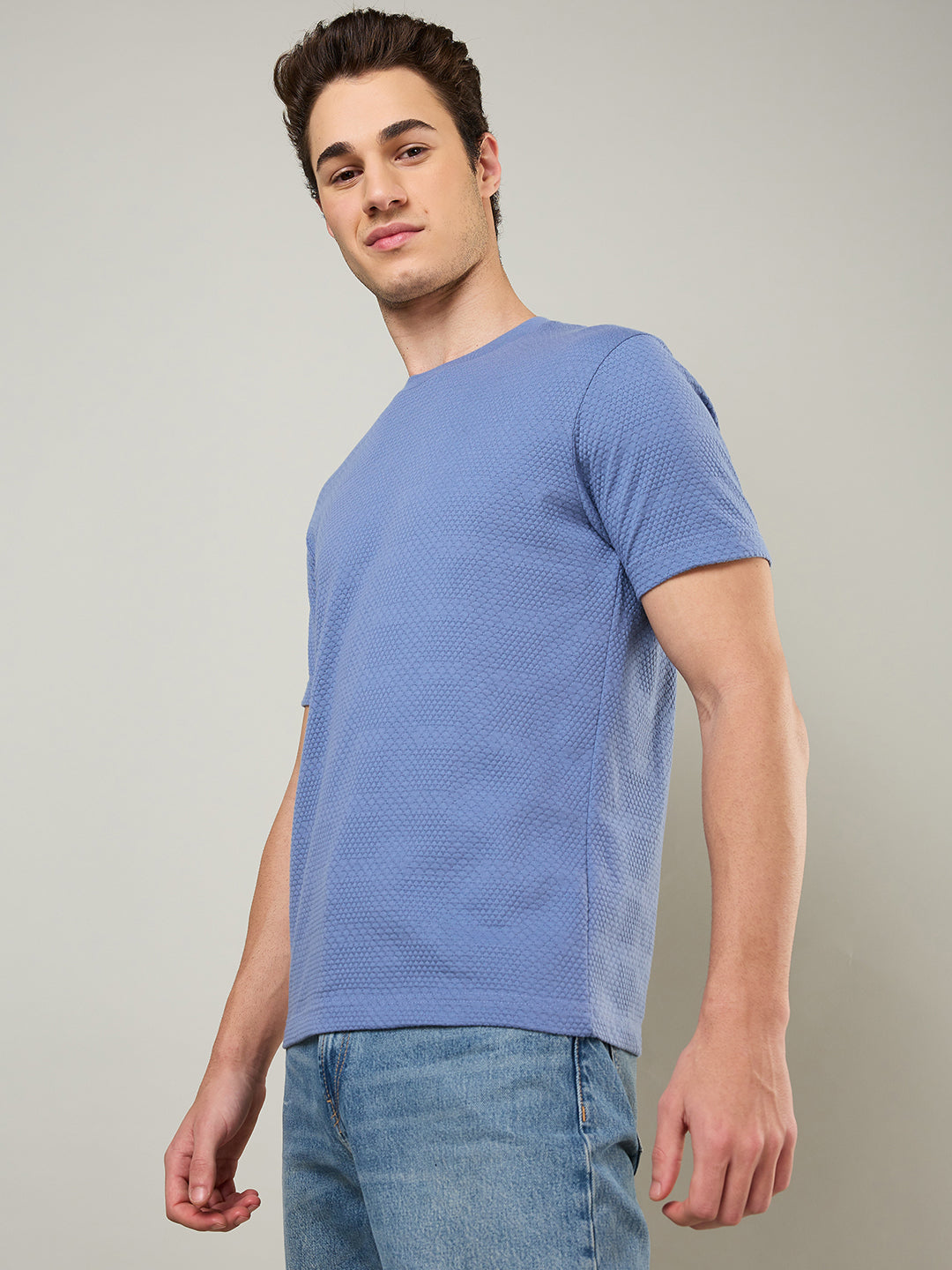 Jacquard Round Neck Tee