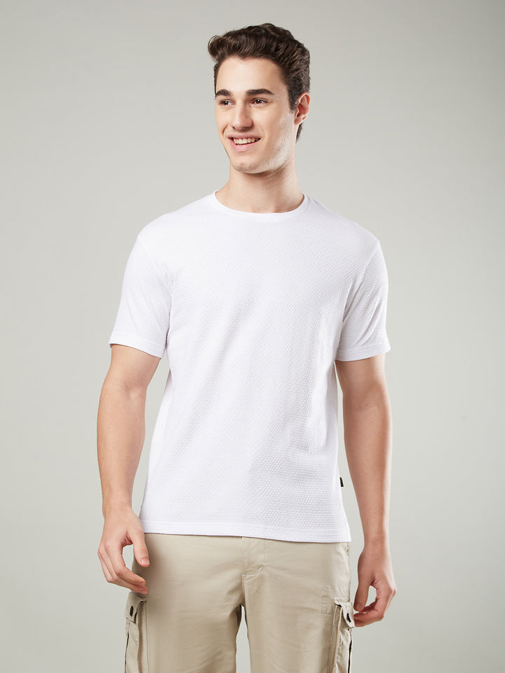 Jacquard Round Neck Tee