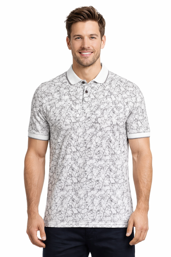 Men’s Floral Printed Polo