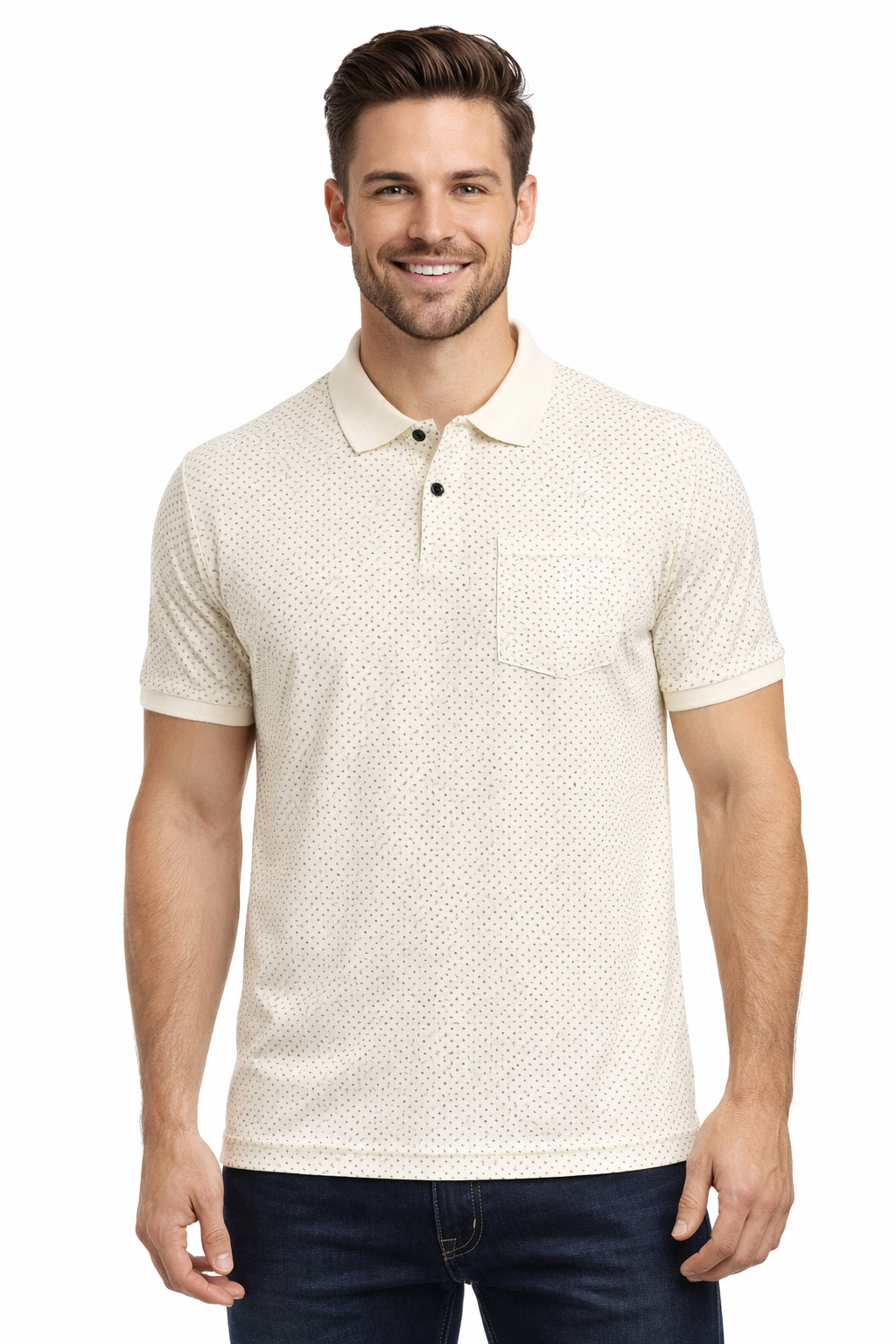 Men’s Micro Geometric Printed Polo